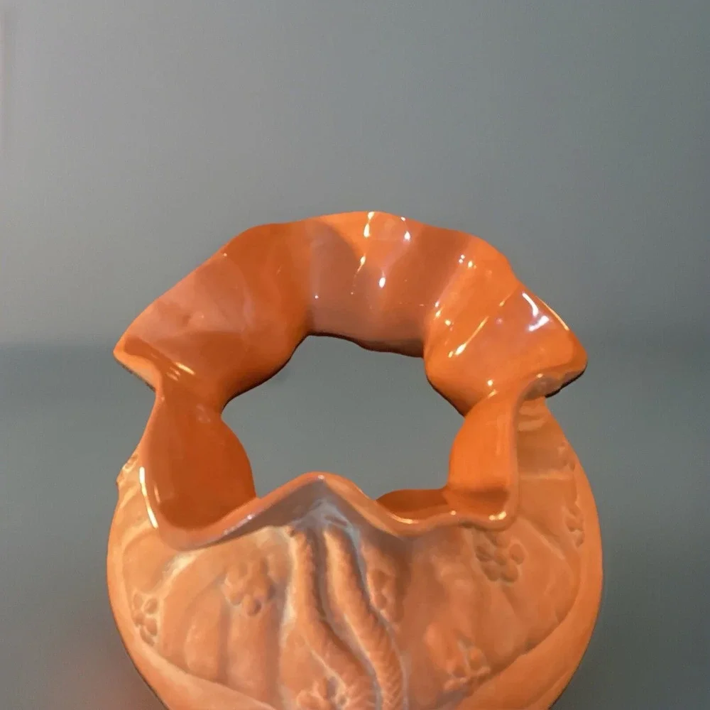 Vintage‎ Glazed Redware Pottery Vase -  5.5